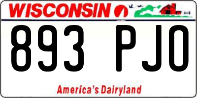 WI license plate 893PJO