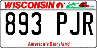 WI license plate 893PJR