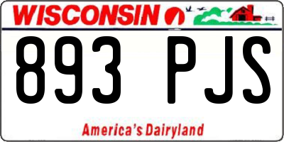 WI license plate 893PJS