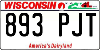WI license plate 893PJT