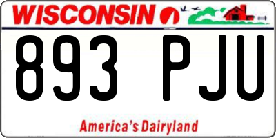 WI license plate 893PJU
