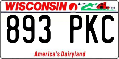 WI license plate 893PKC