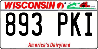 WI license plate 893PKI