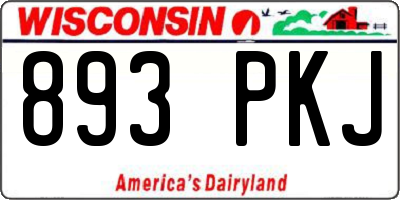WI license plate 893PKJ