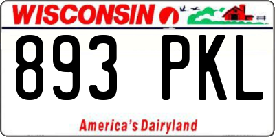 WI license plate 893PKL