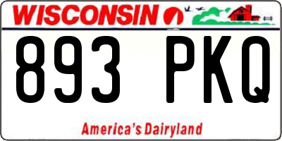 WI license plate 893PKQ