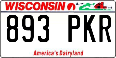 WI license plate 893PKR