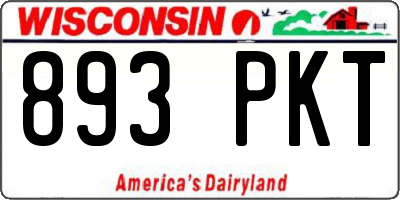 WI license plate 893PKT