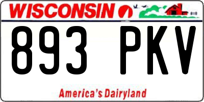 WI license plate 893PKV