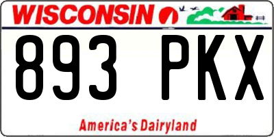 WI license plate 893PKX