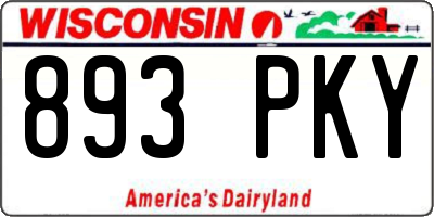 WI license plate 893PKY