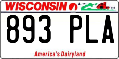 WI license plate 893PLA
