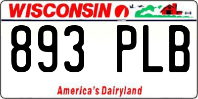 WI license plate 893PLB