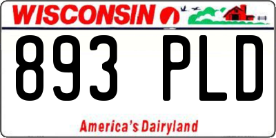 WI license plate 893PLD