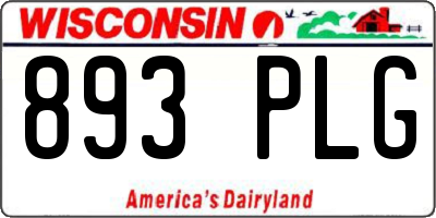 WI license plate 893PLG