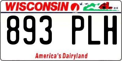 WI license plate 893PLH