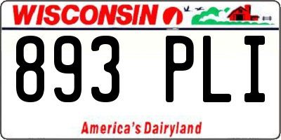 WI license plate 893PLI