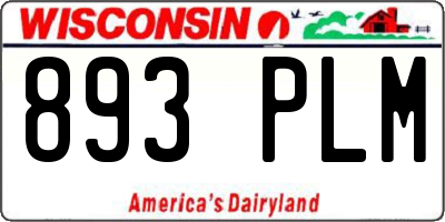 WI license plate 893PLM