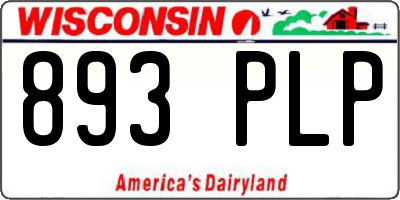 WI license plate 893PLP
