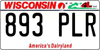 WI license plate 893PLR