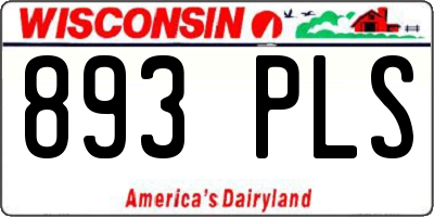 WI license plate 893PLS