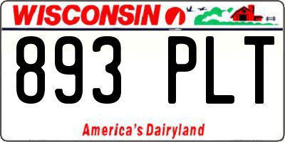 WI license plate 893PLT