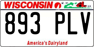 WI license plate 893PLV