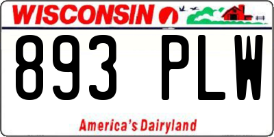 WI license plate 893PLW