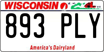 WI license plate 893PLY