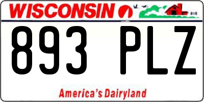 WI license plate 893PLZ