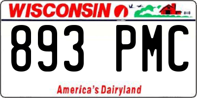 WI license plate 893PMC