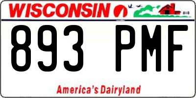 WI license plate 893PMF