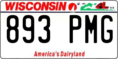 WI license plate 893PMG