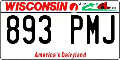 WI license plate 893PMJ