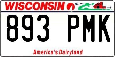 WI license plate 893PMK