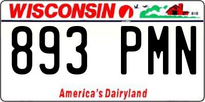 WI license plate 893PMN