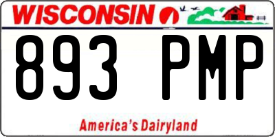 WI license plate 893PMP