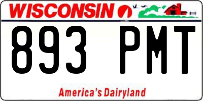 WI license plate 893PMT