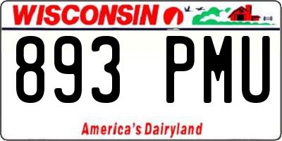 WI license plate 893PMU