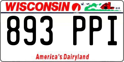 WI license plate 893PPI
