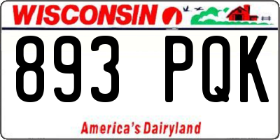 WI license plate 893PQK