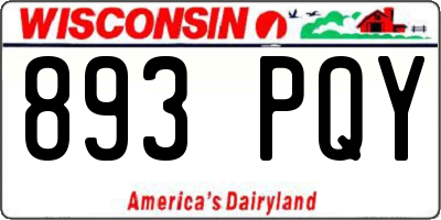 WI license plate 893PQY