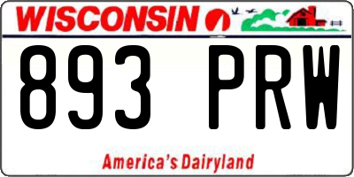 WI license plate 893PRW