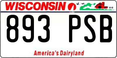 WI license plate 893PSB