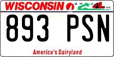 WI license plate 893PSN