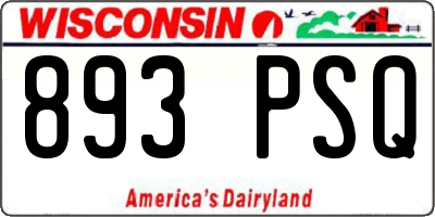 WI license plate 893PSQ