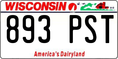 WI license plate 893PST