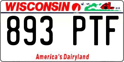 WI license plate 893PTF