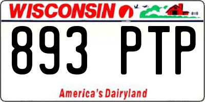 WI license plate 893PTP