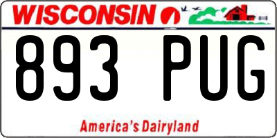 WI license plate 893PUG